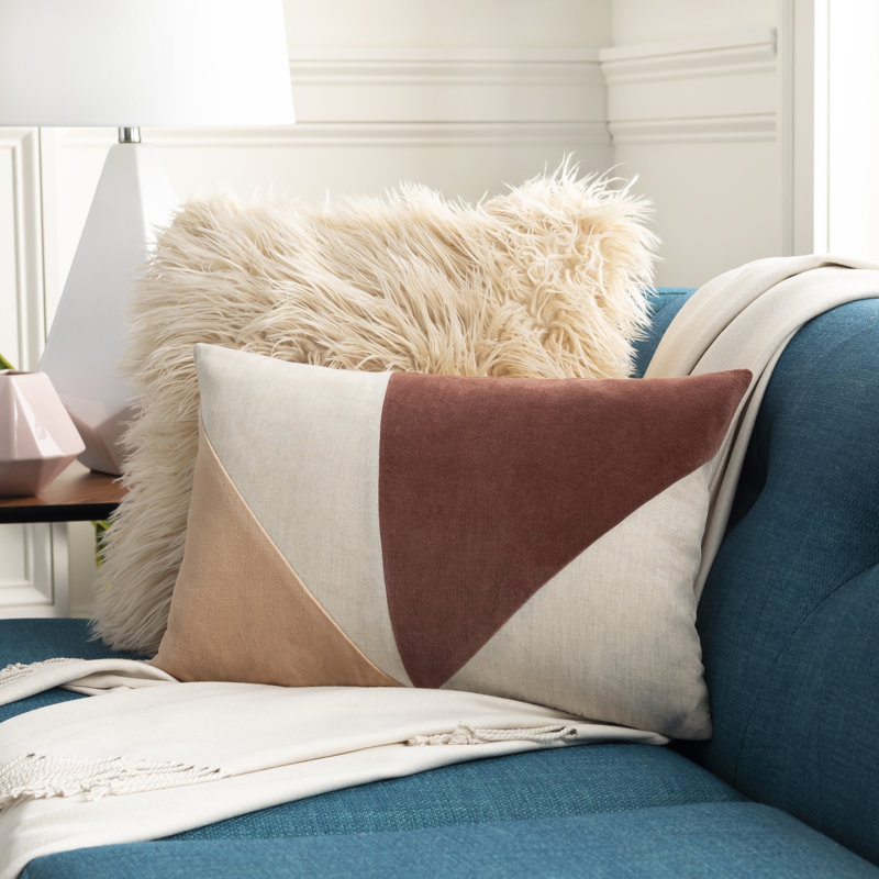 Housse de coussin rectangulaire Kathleen, Brun foncé / brun clair