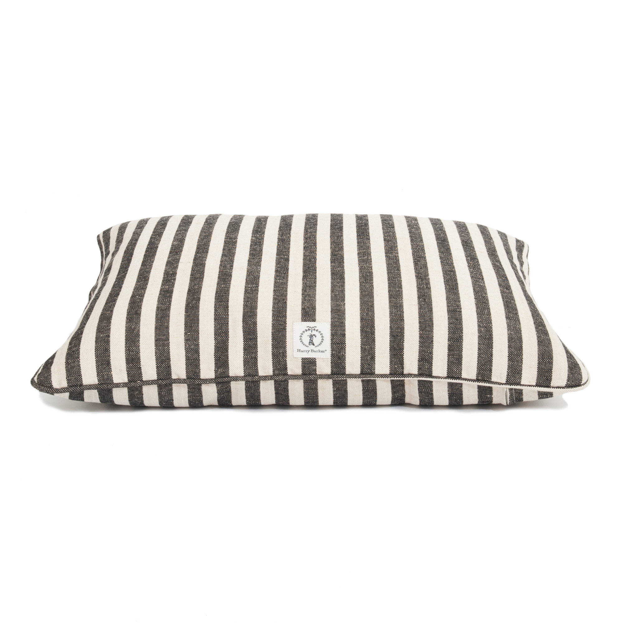 Cotton Striped Pillow, Black, Medium (36" W x 26" D x 5" H)