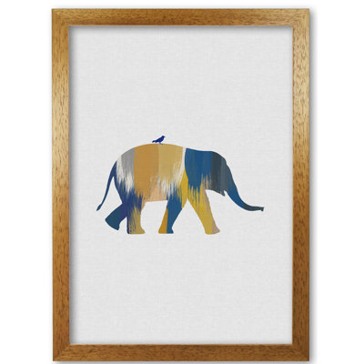 Elephant Blue & Yellow - Print