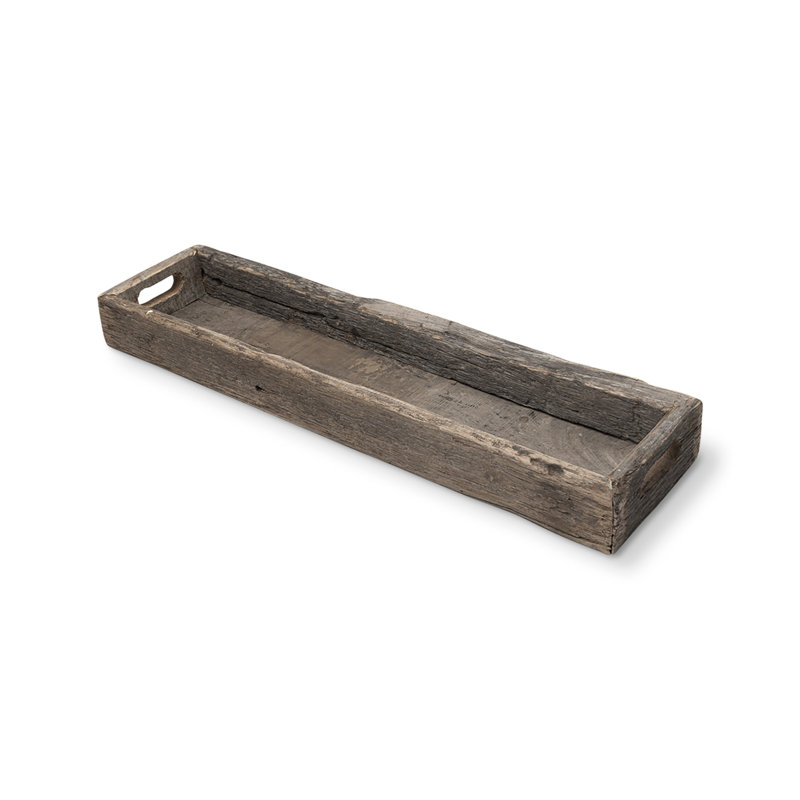 Plateau de service en bois Jake, H 3 po x l 30 po x P 7 po, Brun
