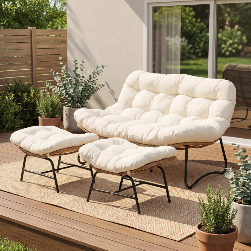 Fauteuil à œufs Papasan, Beige