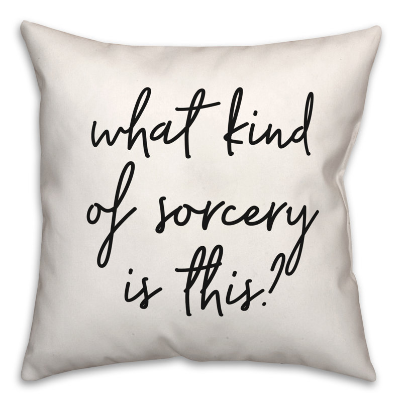 Coussin décoratif noir et blanc What Kind of Sorcery Collection