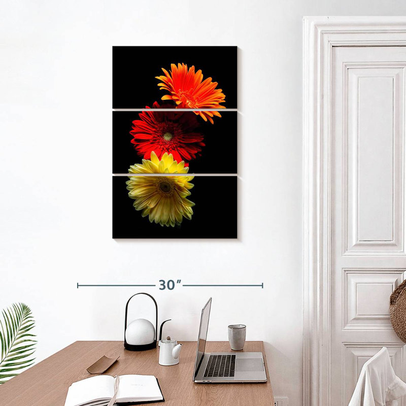 Trois marguerites lumineuses Harnek, H 32 po x l 20 po