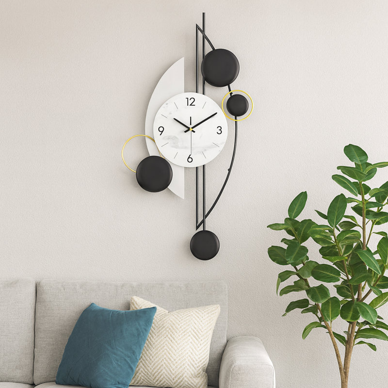 Arundel Modern Decorative Vertical Wall Clock for Home or Office, 32" Silent Non Ticking Minimalist Clock