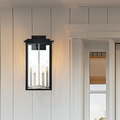 Grand luminaire d'extérieur, lanterne murale antirouille à fixation murale avec verre transparent pour l'entrée de la maison