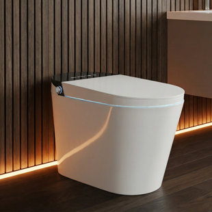 Toilette intelligente avec bidet avancé Sanoxis, couvercle avec ouverture / fermeture automatique, chasse automatique sans réservoir de 1,28 gallon par chasse, siège chauffant, lavage et séchage à sec, fermeture en douceur intelligente, chasse occult