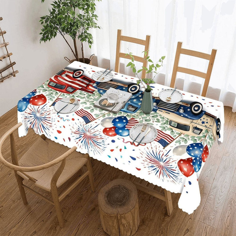 Tapis de table rétro en forme de carnaval, 60 x 120 po, fête des anciens Combattants