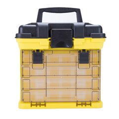 Plastic Tool Box with Handle - 3-Tier Toolbox with Drill Bit Holder by  Stalwart (Red)