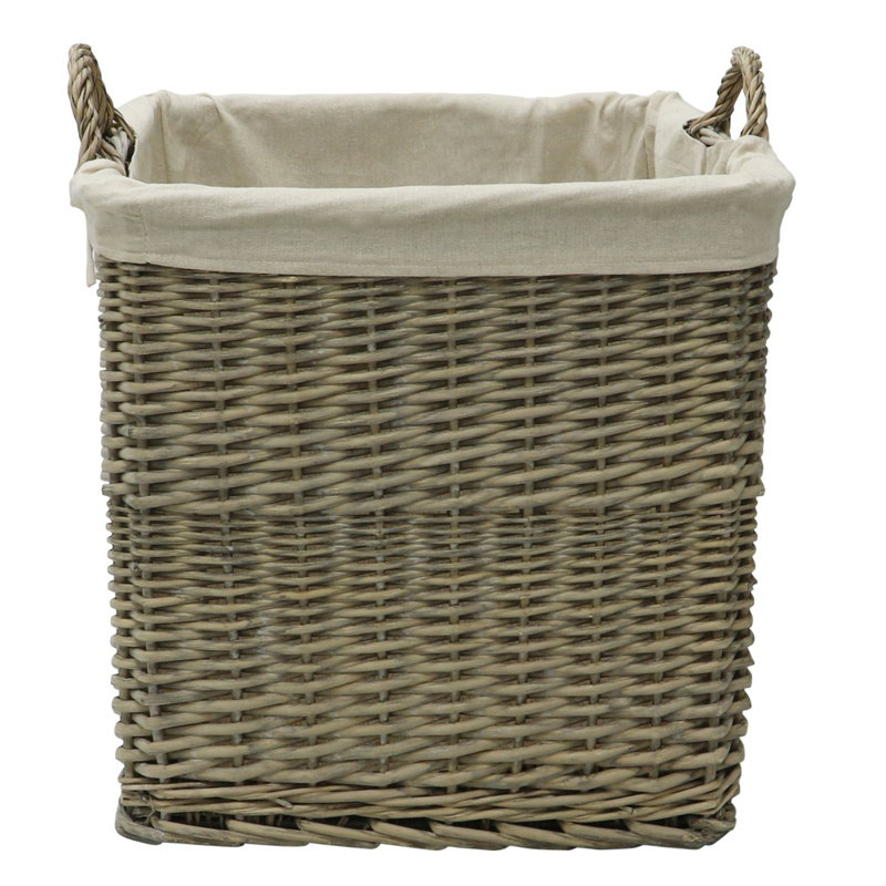 Hand Woven Wicker Laundry Basket with Handles