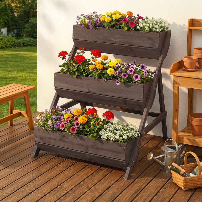 Wood Planter Box, Brown