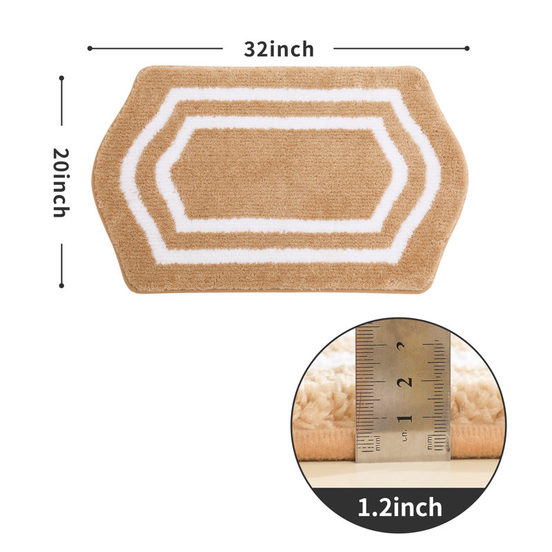 Shilyn Non-Slip Bath Rug, Orange, 20"W x 32"L