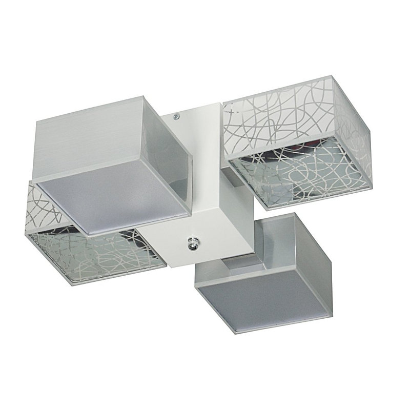 Miranda Semi Flush Mount, Silver/Grey, Light Brown