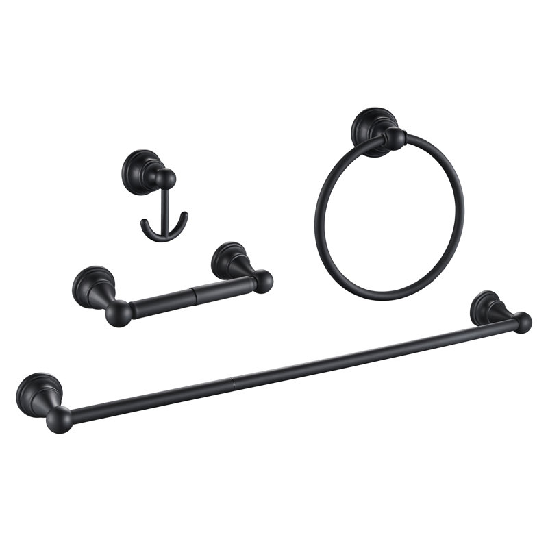 Forious Bathroom Hardware Set, Matte Black