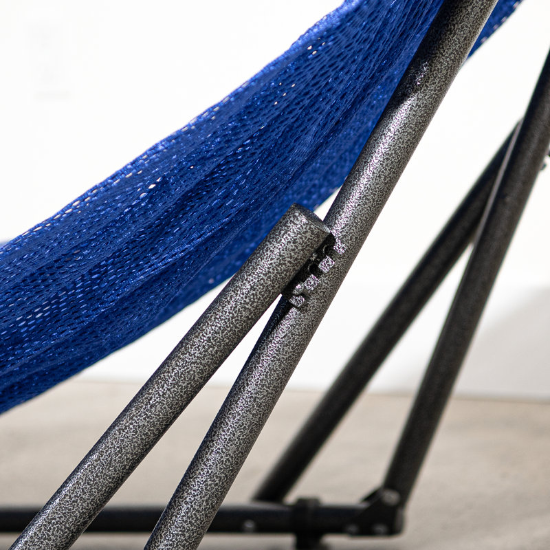 Govan Portable Camping Hammock with Stand, Navy, 86" L x 33"W x 39" H