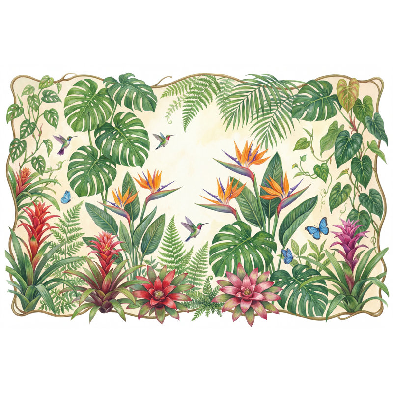 Papier peint botanique tropical, Non-Woven Nonpasted, 200 po x 120 po