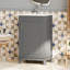 Meuble-lavabo élégant avec lavabo en céramique et rangement spacieux, parfait pour les salles de bain organisées et fonctionnelles.