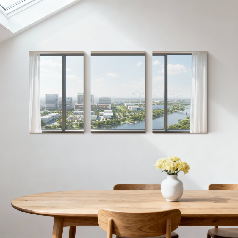 Scénario et paysages urbains, ensemble de 3 impressions sur toile, H 24 po x l 48 po