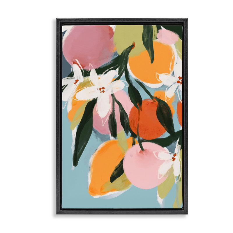 Cadre flottant Fruit Summer Brights, design par 1x, Cadre flottant noir de jais, H 25 po x l 17 po
