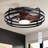 24'' Ceiling Fan With LED Light Flush Mount Ceiling Fan With Remote 6 Speeds & Timer-1294095715