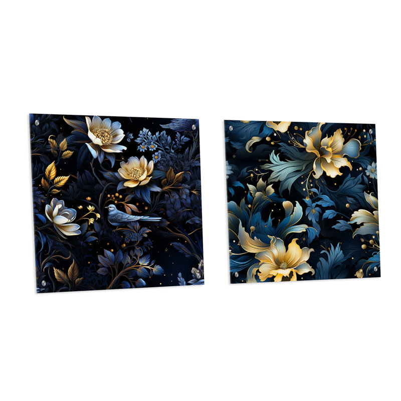 Bron - ensemble de 2 art mural en verre acrylique, H 16 po x l 33 po