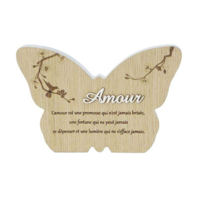 Plaque en forme de papillon "Amour"