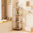 119cm H 4 Tier Rolling Display Cabinet Bookshelf Bookcase With Wheels Floor Standing Curio Cabinet With Acrylic And Wood
