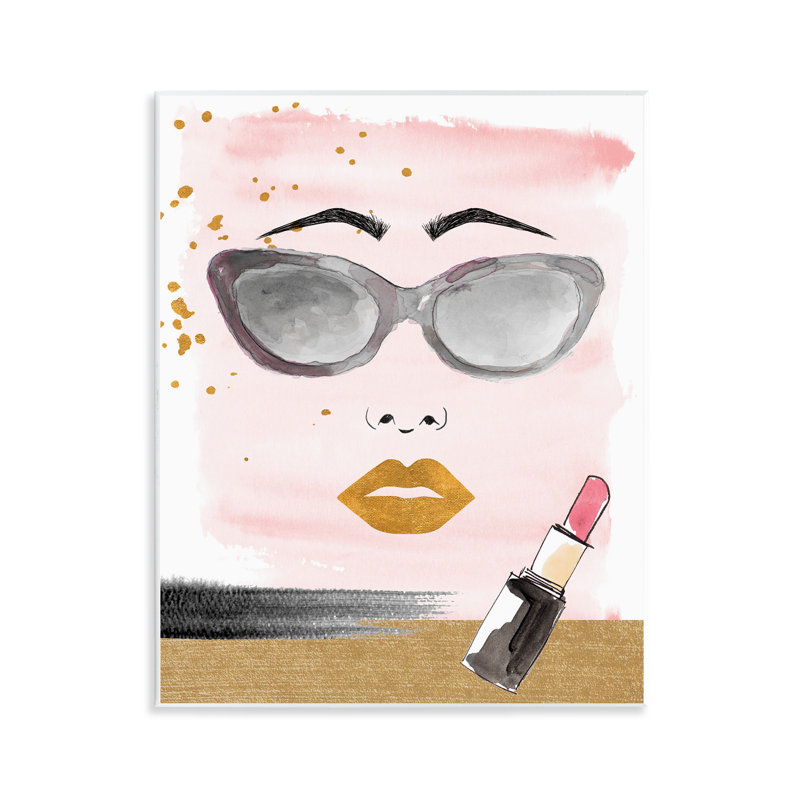 Lipstick & Glam Face Wall Plaque Art by Lanie Loreth