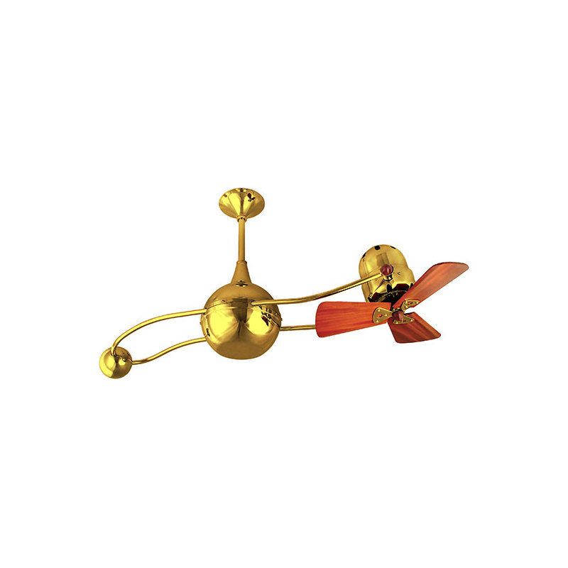 44" Brisa 2000 3 Wooden Blade Rotational Ceiling Fan, No, Chrome