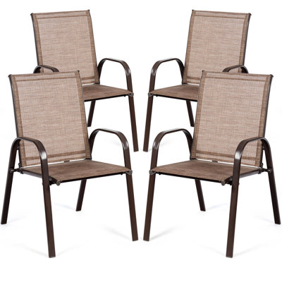 Ensemble de 4 chaises de patio Red Barrel Studio® avec jardin en acier