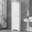 Grande armoire de rangement pour salle de bain, armoire de rangement autoportante avec tiroir et tablette réglable, panneau de fibres à densité moyenne avec finition peinte-522662281-522662286