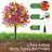 4Pcs 20" Artificial Topiary Ball Flowers for Outdoors, Spring Decoration with Spike, UV Resistant Faux Summer Plants, Fake Bushes Indoor Decor, Mix 4 Colors for Garden, Porch & Patio
