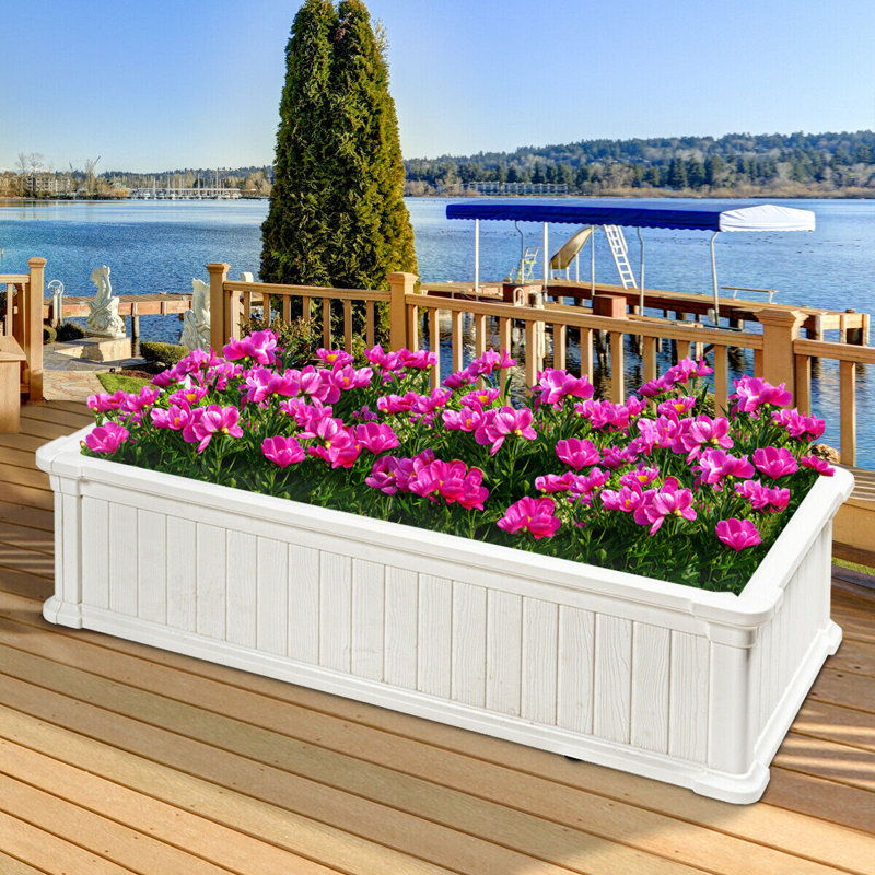 Pelletier Raised Garden Bed, 12"H x 48"W x 24"D, White, 1