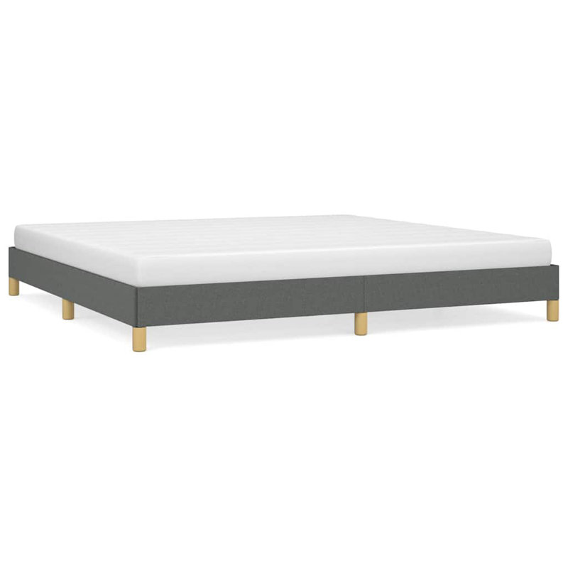 Cadre de lit Dabira, cadre de lit plateforme en tissu, sans matelas, Gris foncé, Très grand