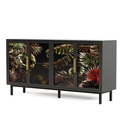 60,3 po avec 4 portes pour les armoires de buffet, les armoires de rangement vernies, la console de contrôle American Retro, le salon, la chambre à coucher, la salle à manger