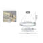 Lustre 2 lumières DEL en acier chromé avec cristaux-364626402