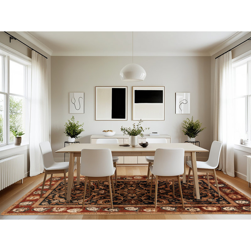 Tapis brun français lavable à la machine, Rectangulaire 7 pi x 10 pi