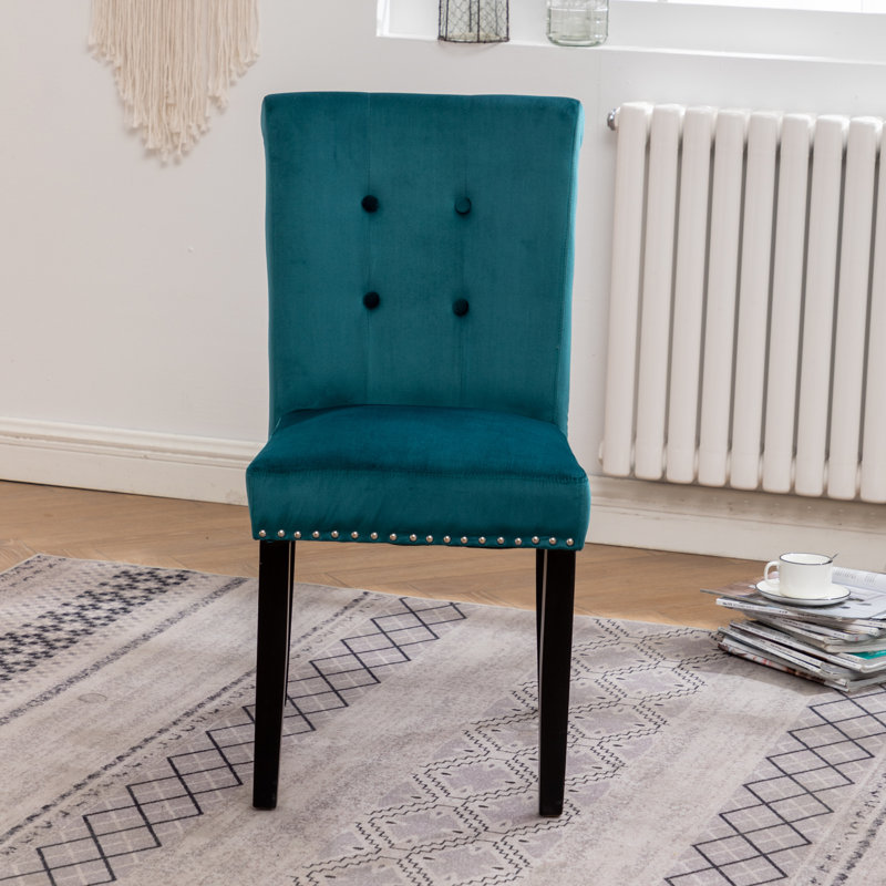 Chaise d'appoint rembourrée Mitt, Bleu sarcelle
