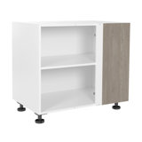 Armoire de cuisine à assemblage rapide de style moderne avec base d'angle à fermeture douce