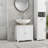 Kleankin Pedestal Sink Storage Cabinet with U-Shape And Adjustable Internal Shelf, White