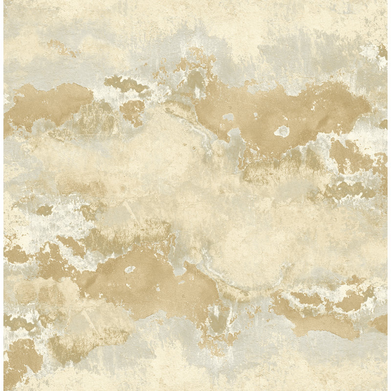 Rouleau de papier peint l 32,8 pi x p 20,5 po sicily Perham, Doré / gris clair