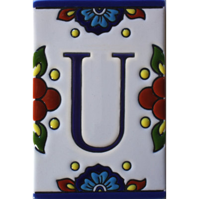 Carrelage TalaMex mexicain Talavera Mission lettre U