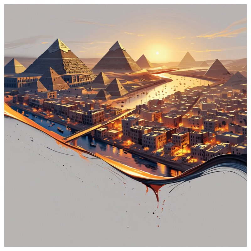 Édredon Pyramids At Sunset, Très grand lit