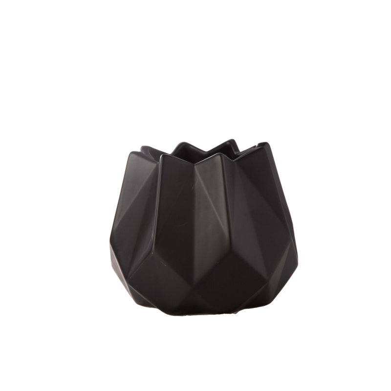 Ceramic Round Pot Matte Finish Black