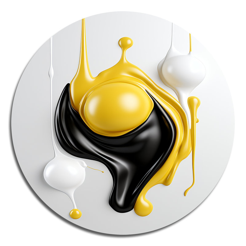Critton - Art abstrait rond en métal, H 29 po x l 29 po