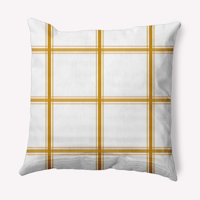 Autumn Gold Geometric Down-Filled Square Throw Pillow