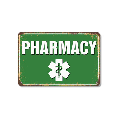 Pharmacy Street 10 Inch x 14 Inch Novelty Aluminum Sign