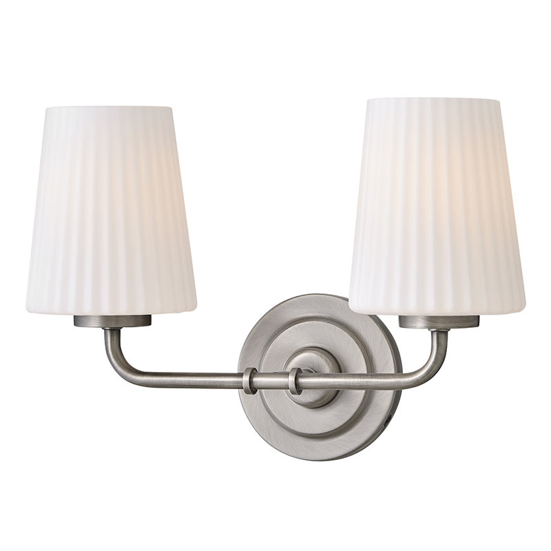 Petit meuble-lavabo à deux lumières Hinkley Mckenna, Nickel