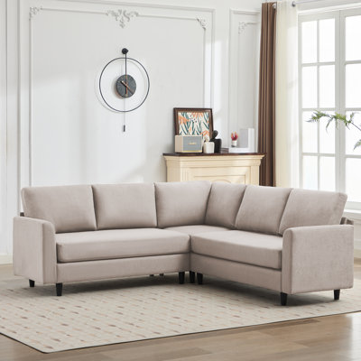 Canapé modulaire de 83,5 po avec accoudoirs et siège noir pour 5 personnes