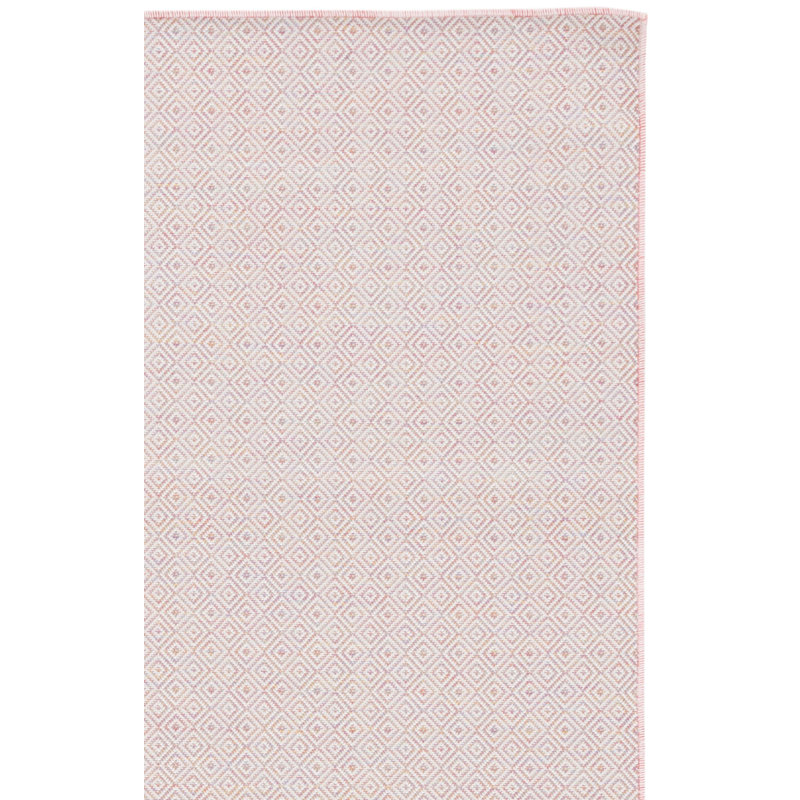 Humphery 230 Area Indoor/Outdoor Area Rug in Light Pink/White/Yellow, Rectangle 9' x 12'