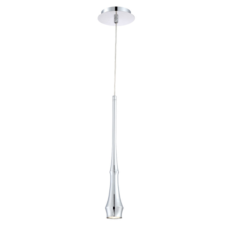 Luminaire suspendu unique en forme de larme à 1 lumière Tala, Chrome